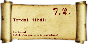 Tordai Mihály névjegykártya